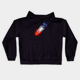 Falcon Space rocket with Spacex NASA DM-2 Mission patch Kids Hoodie